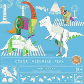 Djeco  Kleur, Bouw en Speel Dinosaurussen DJ08004 | 5+