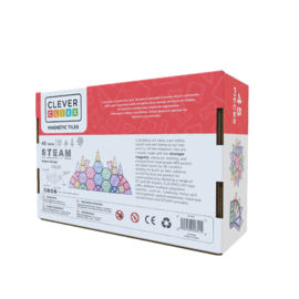 Cleverclixx | Magnetische tegels | Geo Pack Pastel | 45 stuks