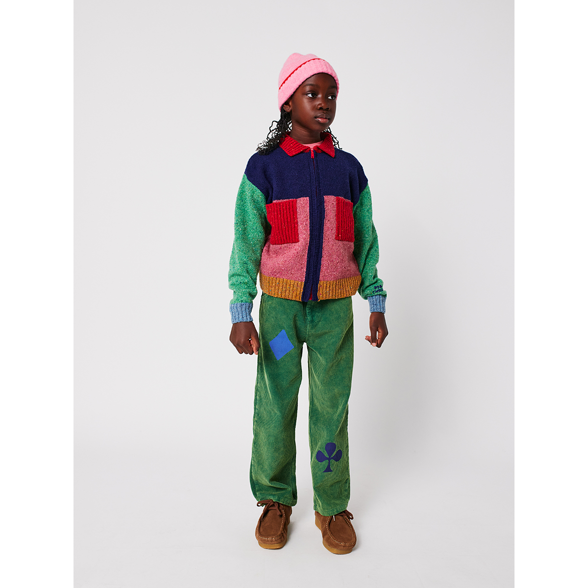 Bobo Choses Gebreid Color Block vest met ritssluiting