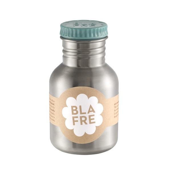 Blafre RVS drinkfles met groenblauwe dop 300 ml