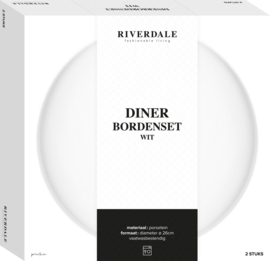 Riverdale Endless servies - dinerbord Ø26cm - wit - set 2 stuks
