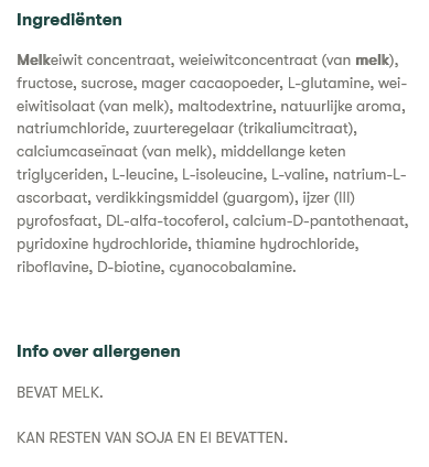 Rebuild Ingredienten