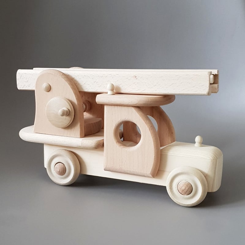 wood fire truck toy