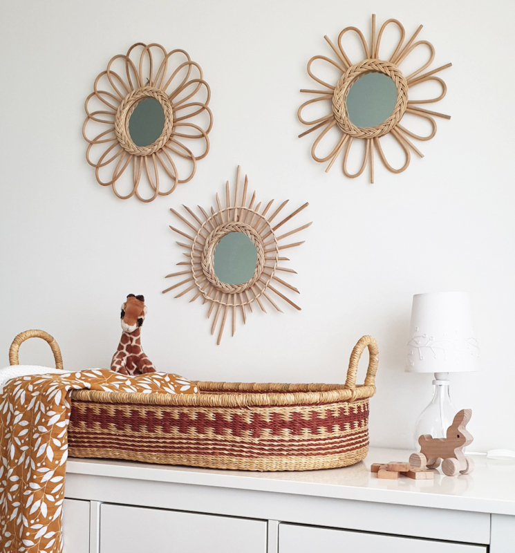 Handmade Rattan Mirror Set Of 3 Nursery Petit Filippe Rattan Mirror Set Of 3 Nursery