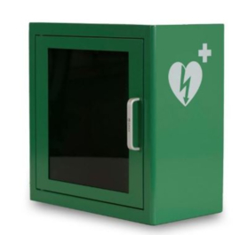 Universele AED wandkast groen met alarm