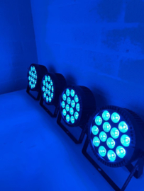 Led par kleuren disco spot set (RGBW-AC) met draadloze remote en DMX