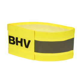 Armband geel reflecterend met opdruk BHV