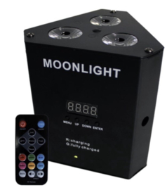 Set van 4x led accu RGB up light spots