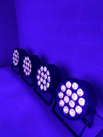 Led par kleuren disco spot set (RGBW-AC) met draadloze remote en DMX