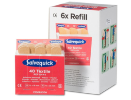 Salvequick 6 navullingen 6444 textiel mapje met 40 pleisters