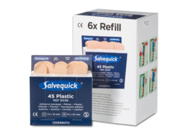 Salvequick 6 navullingen 6036 plastic mapje met 45 pleisters