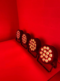 Led par kleuren disco spot set (RGBW-AC) met draadloze remote en DMX