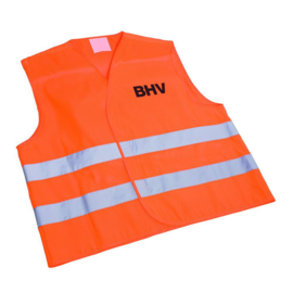 Veiligheidsvest Oranje opdruk BHV in tasje