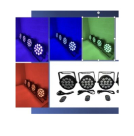 Led par kleuren disco spot set (RGBW-AC) met draadloze remote en DMX