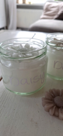 Daisy kaars in pot grijs