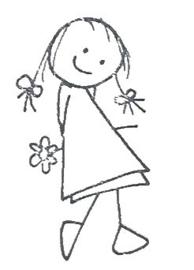 Decohartje meisje met bloem