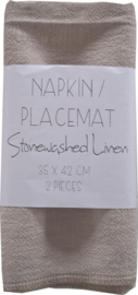 Servet- Placemat linnen zand