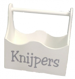 Oversized knijperbak "Knijpers" grijze opdruk