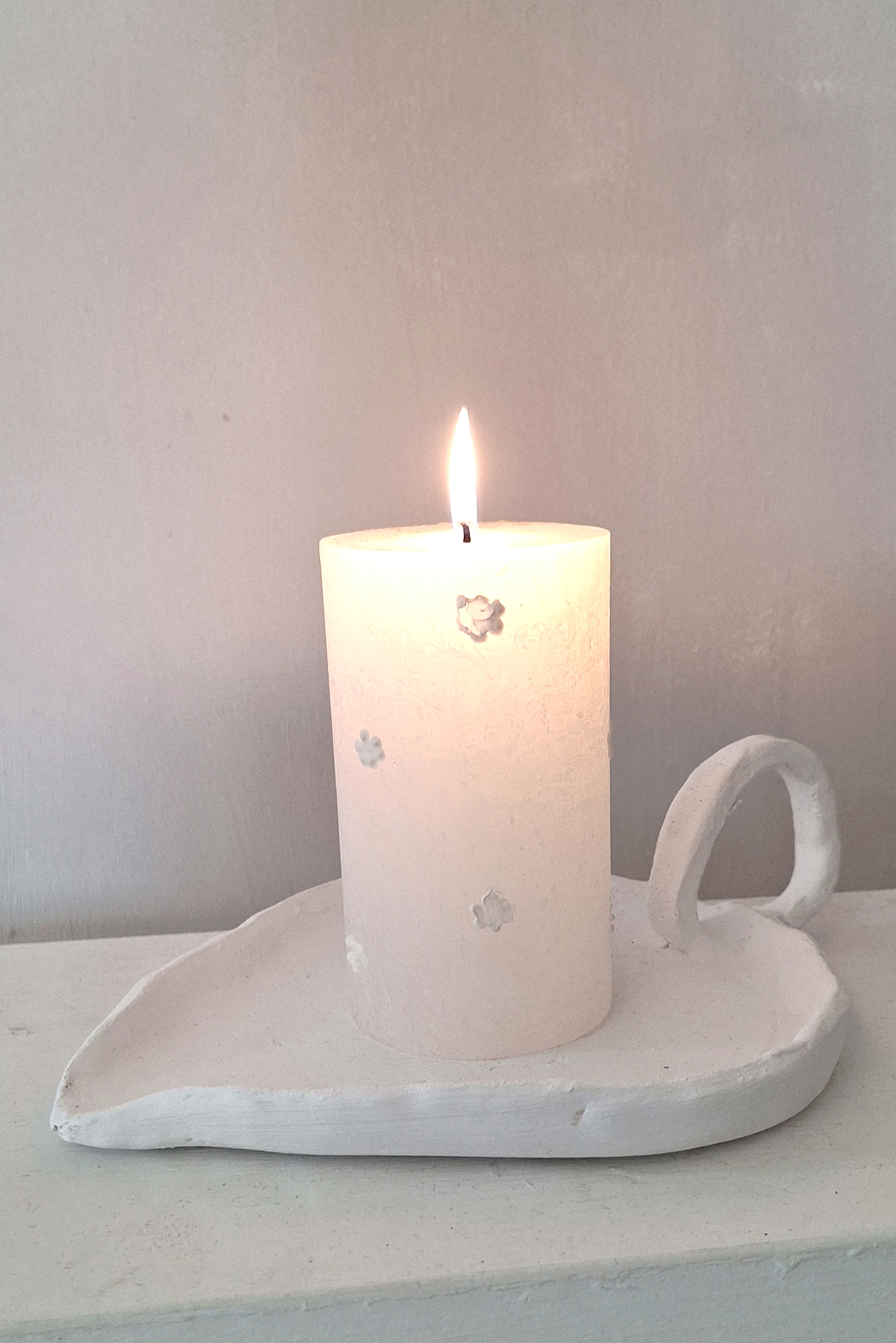 Kerzenständer aus Steingut mit Ohr
