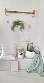 Kussen 50 x 50 groenwit streep