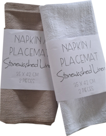 Servet- Placemat linnen zand