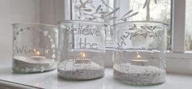 Laterne aus Klarglas Believe in the magic of Christmas