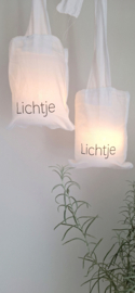 Windlicht lichtje hang kreukkatoen