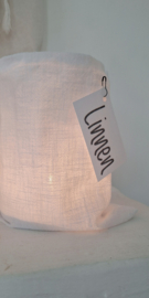 Windlicht stonewashed linnen groot