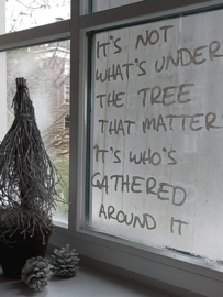 Raamsticker tekst It's not what's under the tree