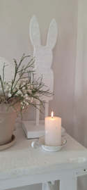 Stumpenkerze Blume weiß