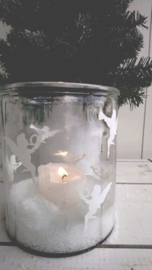 Raamsticker Engeltje met trompet 4 per vel