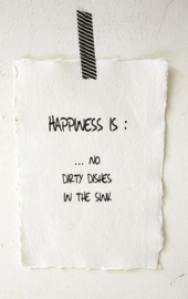 Karte A5- Happiness is no dishes