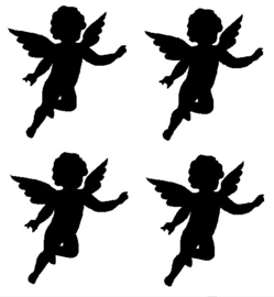 Raamsticker Engeltje klein 4 per vel