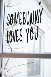 Fensteraufkleber Somebunny loves you mit Hasen