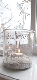 Laterne aus Klarglas Believe in the magic of Christmas