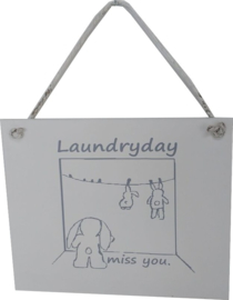 Houten bordje Laundry