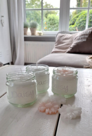 Daisy kaars in pot roze