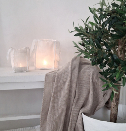 Windlicht soft linen groot