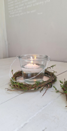 Hanglicht glas wit hengsel