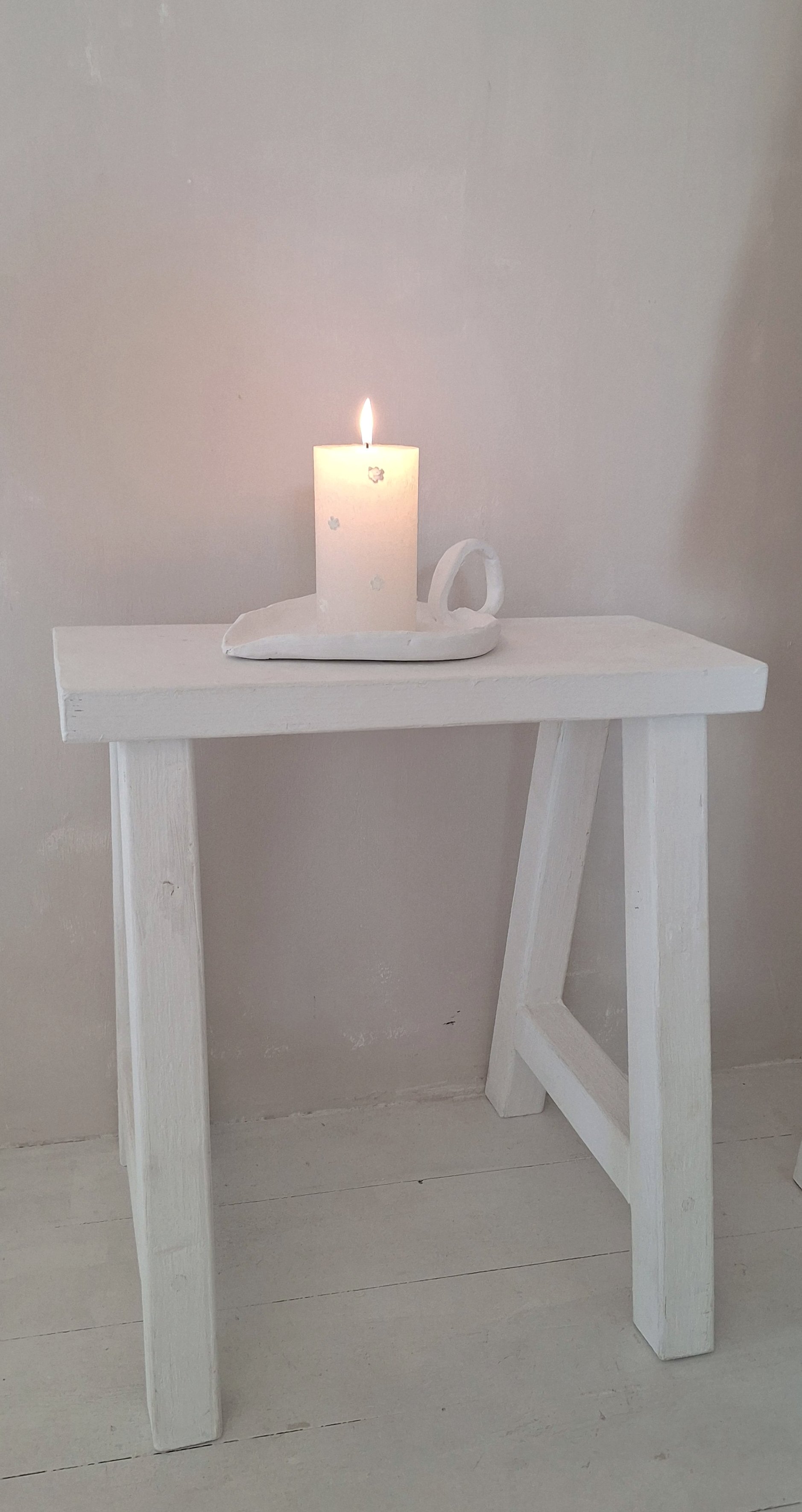 Kerzenständer aus Steingut mit Ohr