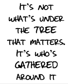 Raamsticker tekst It's not what's under the tree