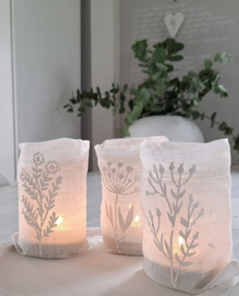 Windlicht linnen Botanical 3
