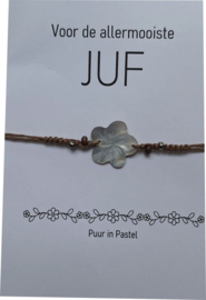 Armbandje voor juf bruin