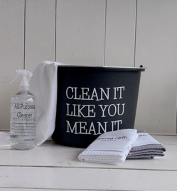 Schoonmaak emmer zwart Clean it like you mean it