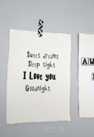 Poster A4 Sweet Dreams Sleep Tight