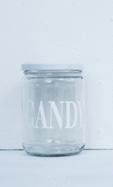 Glasgefäß mit Deckel CANDY weiß