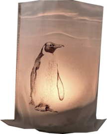 Windlicht waxpapier pinguin