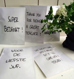 Geursachet Craft wit Voor de liefste Juf