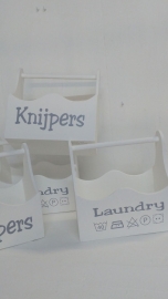 Oversized knijperbak Laundry wit