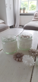 Daisy kaars in pot groen